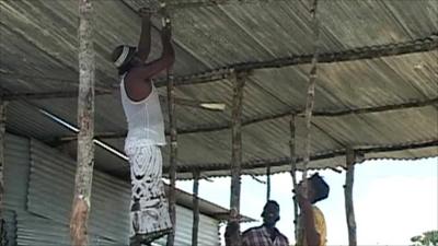 Sri Lankan Muslims building boat repair shop