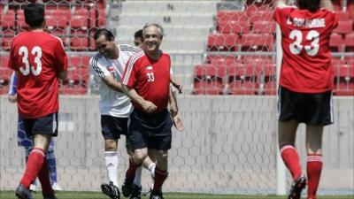 President Sebastian Pinera and other players