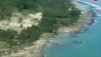 Aerial footage of the tsunami-hit coastline