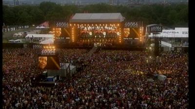 The stage at a concert in London's Hyde Park celebrating Nelson Mandela's 90th birthday