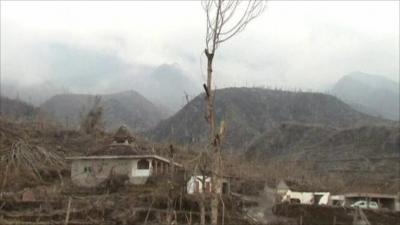 Mount Merapi covered by cloud