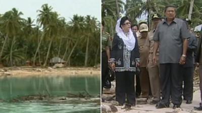 President tours tsunami-hit islands