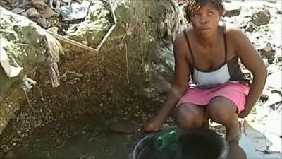 Woman with bucket