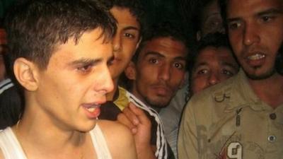 Iraqi youth after his release