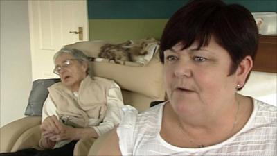 Carer Leslie Todd and her grandmother, Elsie Crockett