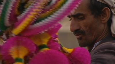 Man in Yemen market