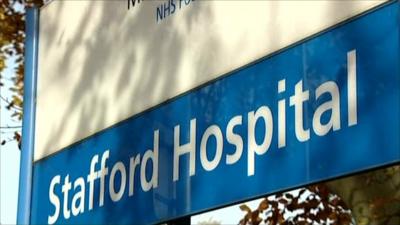 Stafford hospital sign