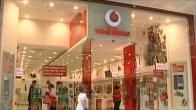 Exterior of Vodafone shop