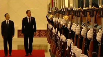 David Cameron with Chinese Premier Wen Jiabao