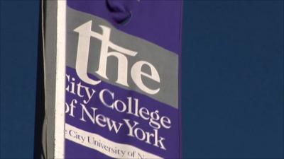 University banner in New York