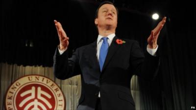 David Cameron addresses students in China