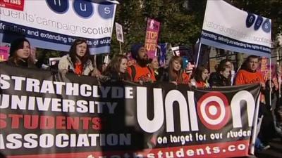 Students on march