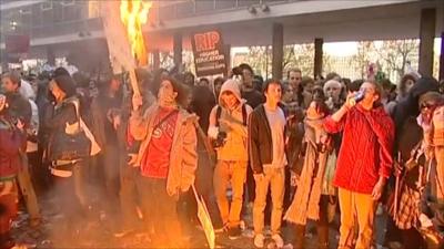 Students during the protest