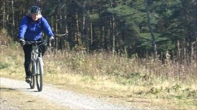 Mountain-biking in the Afan Valley in Wales