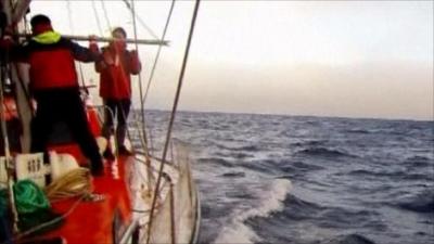 Crew of the Peter 1 in the Arctic Ocean