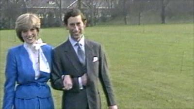 Prince Charles and Diana on their engagement (1981)