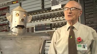 George the Robot with his inventor, Tony Sale