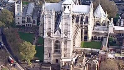 Westminster Abbey from the air