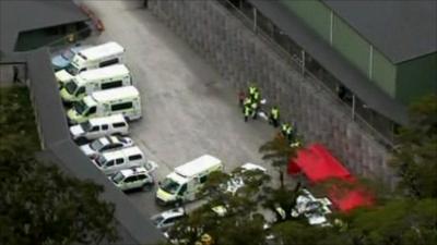 Emergency vehicles at the New Zealand mine explosion