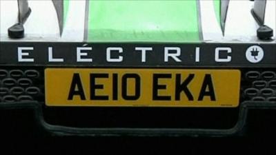 Electric car number plate