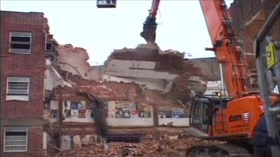 Demolition of exterior wall