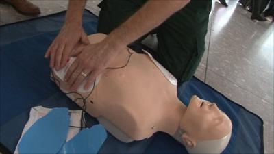 London Ambulance defibrillator demonstration