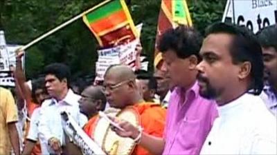 Protesters in Sri Lanka