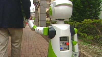 Walking hand-in-hand with a robot in Japan