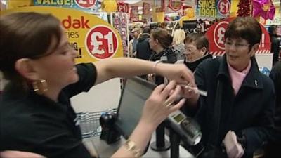 Cashier and shopper