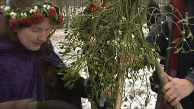 Druids with mistletoe