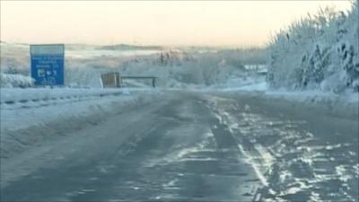 Many of Scotland's roads are covered in ice