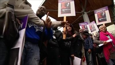 Students in London protesting about plans to axe a support grant