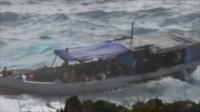 A boat thought to be carrying asylum seekers near Christmas Island