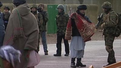 Soldiers at the 'Afghan village'