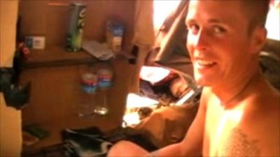 Inside a soldier's tent