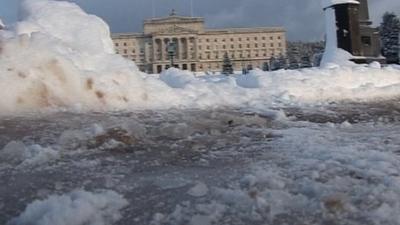 Snow surrounding Stormont