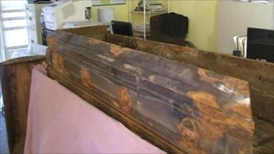 JFK killer Lee Harvey Oswald's coffin