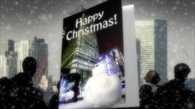 City Christmas card graphic