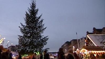 Christmas tree in Nottingham