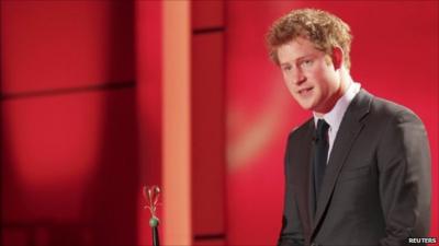 Prince Harry collects award