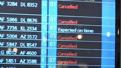 Snowy weather cancels dozens of flights across Europe