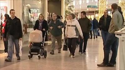 Christmas shoppers in the south west of England