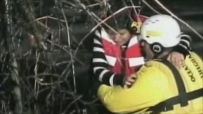 Woman is rescued