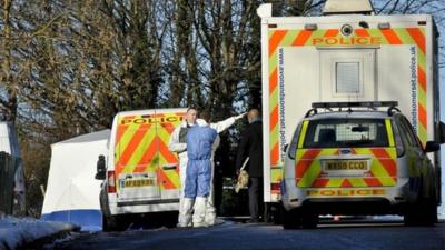 Police where the body of Joanna Yeates was found