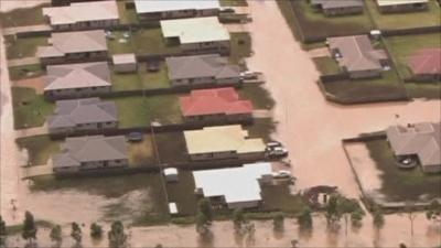 Flooded houses