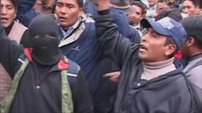 Angry protesters take to the streets in Bolivia