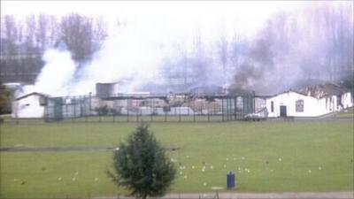 Smoke billows from Ford open prison