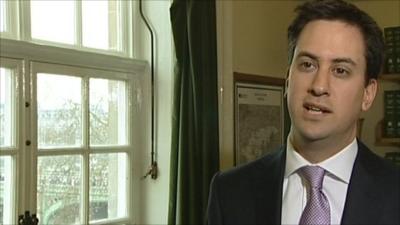 Ed Miliband being interviewed about VAT increase