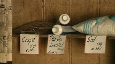 Shop shelf in Cuba