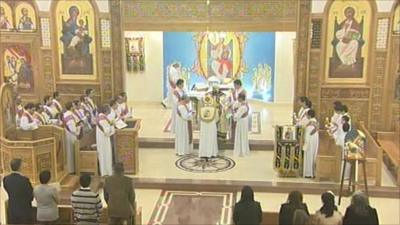 Coptic Christians celebrate midnight mass in Cairo